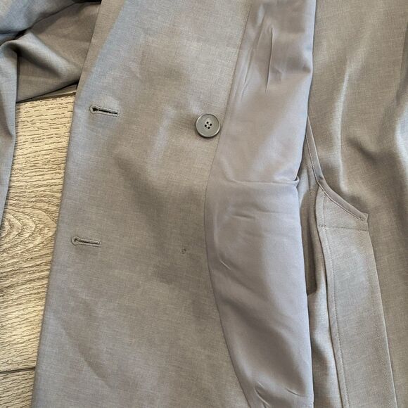 Uniqlo C Blazer Mens Large Gray Double Breasted Blazer Casual Dressy - Picture 5 of 11